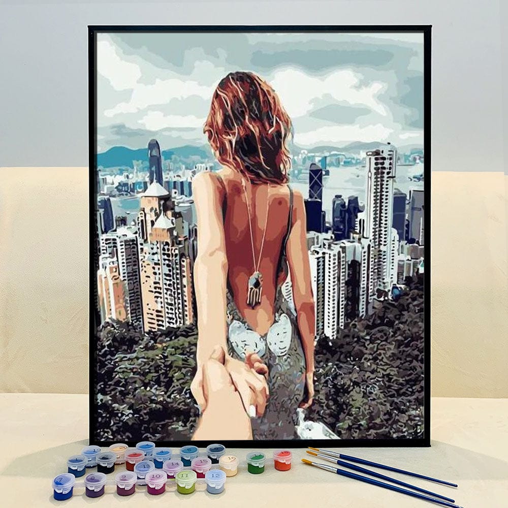 ColourMost™ DIY Painting By Numbers - Couple in Hong Kong (16"x20")