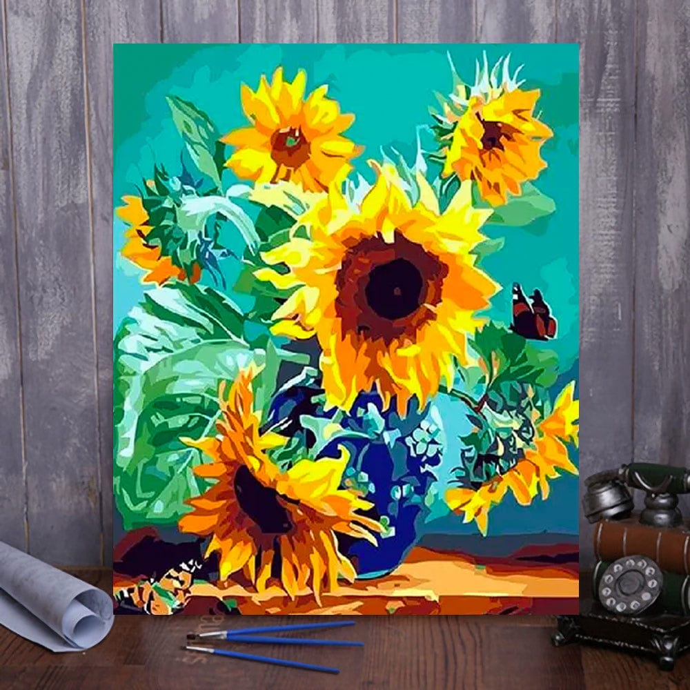 DIY Painting By Numbers -Sunflowers (16"x20" / 40x50cm)