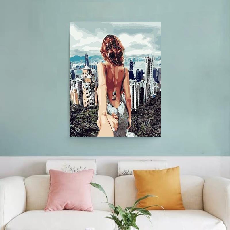 ColourMost™ DIY Painting By Numbers - Couple in Hong Kong (16"x20")