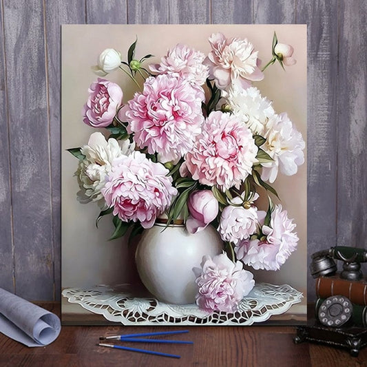 DIY Painting By Numbers - Peonies