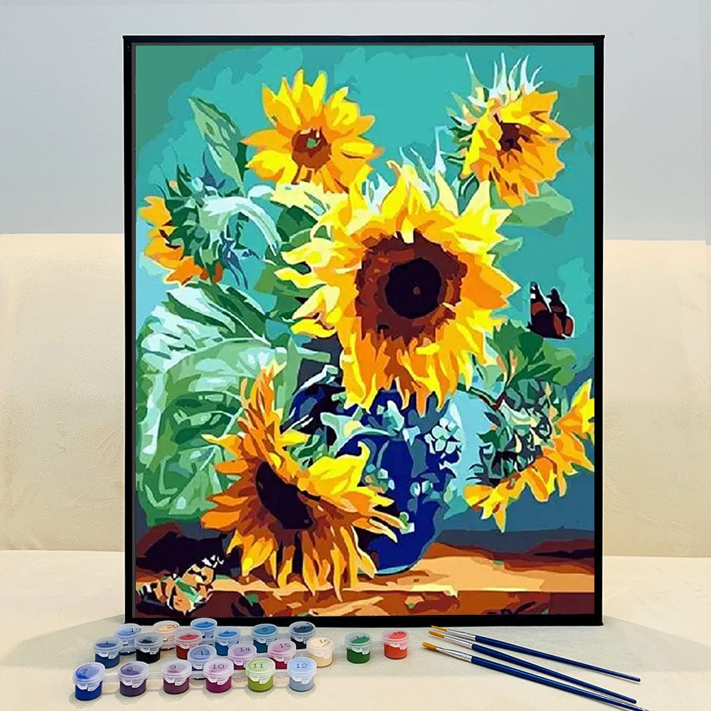 DIY Painting By Numbers -Sunflowers (16"x20" / 40x50cm)