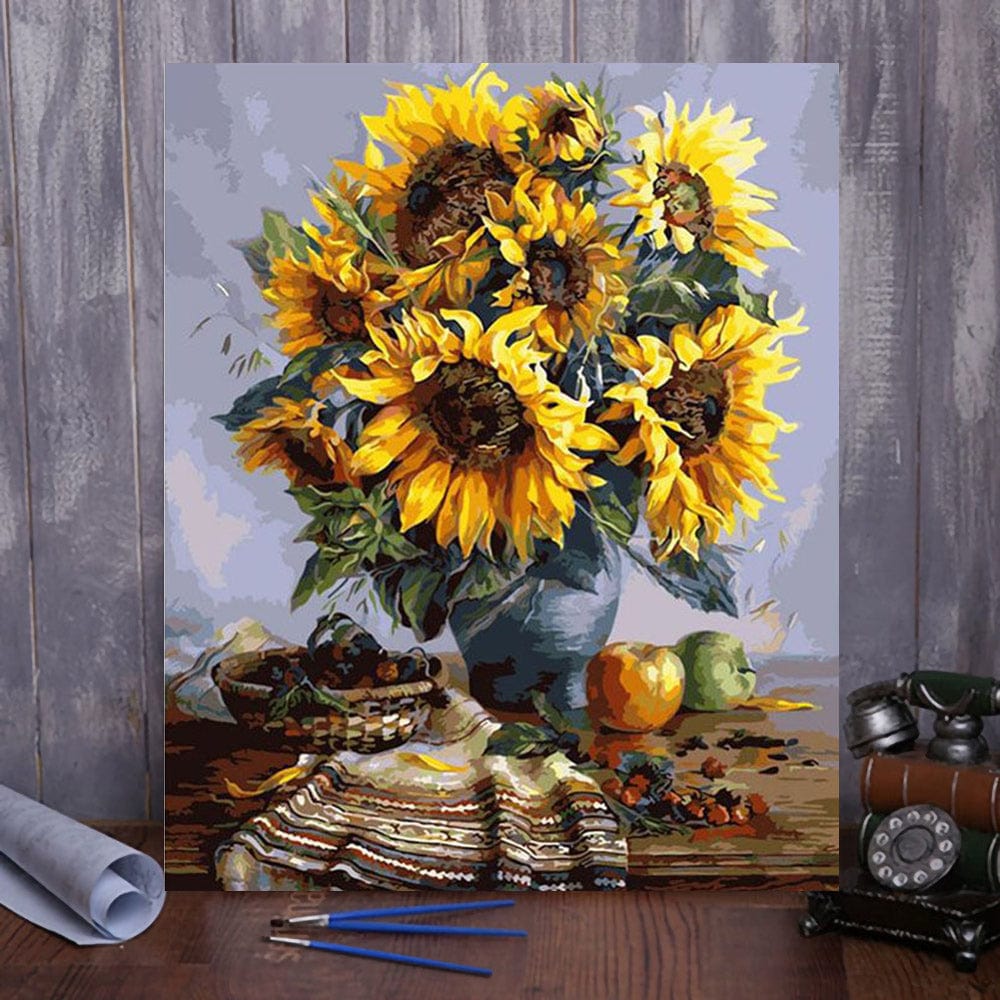 DIY Painting By Numbers -Sunflowers (16"x20" / 40x50cm)
