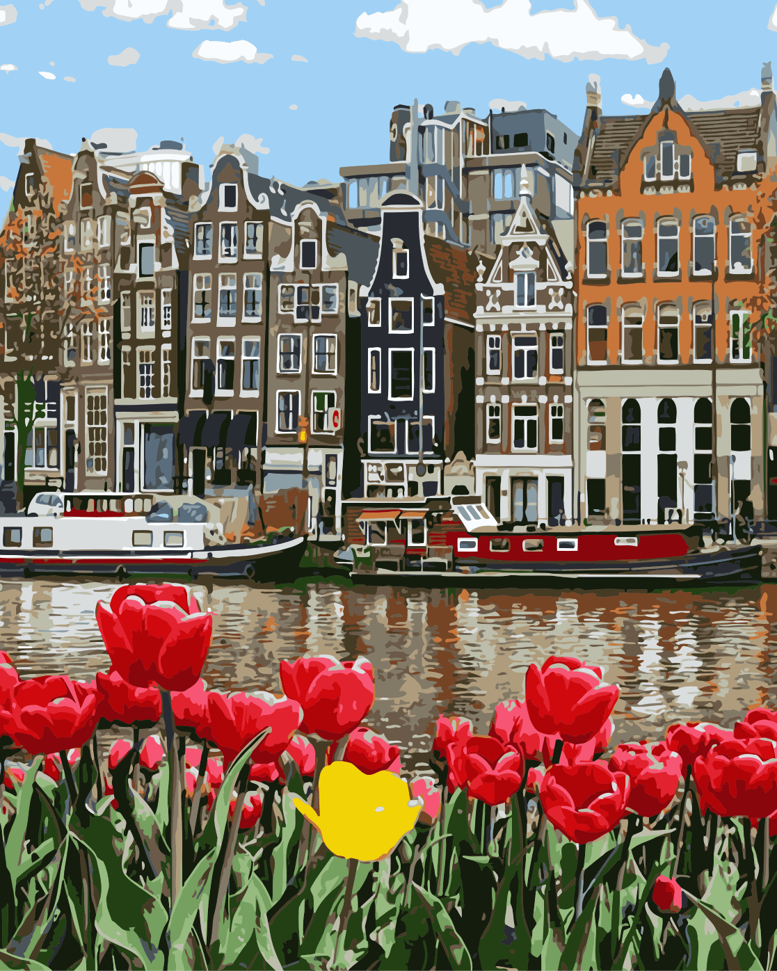 ColourMost™ DIY Painting By Numbers - Charming tulips (16"x20")