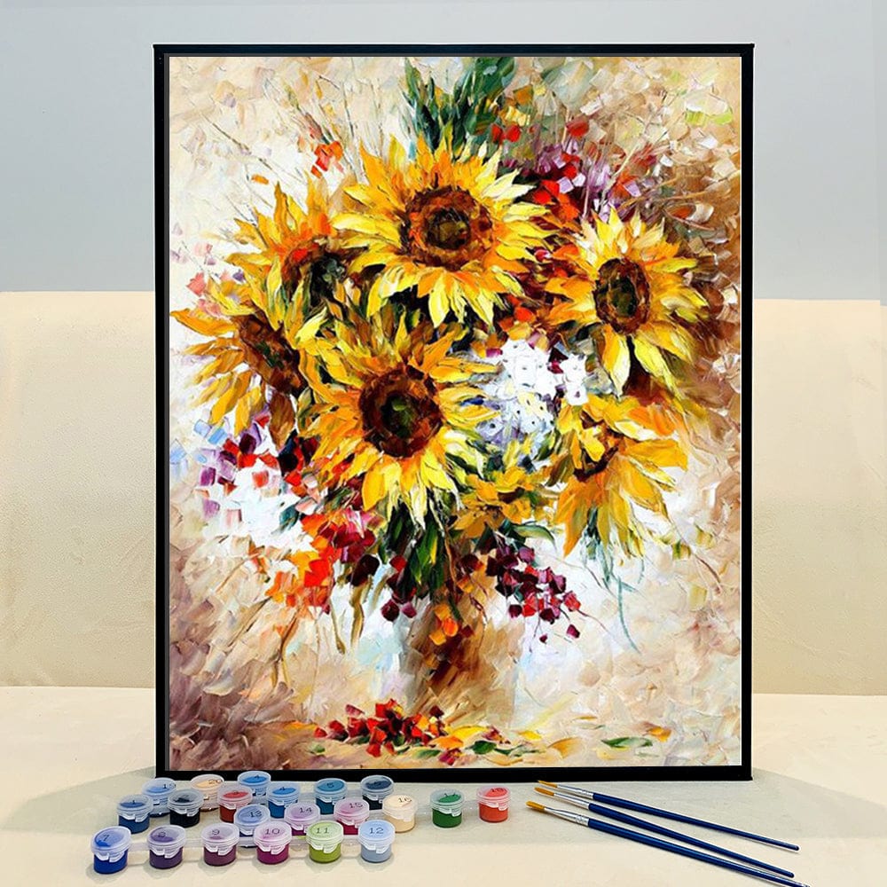 DIY Painting By Numbers -Sunflowers (16"x20" / 40x50cm)