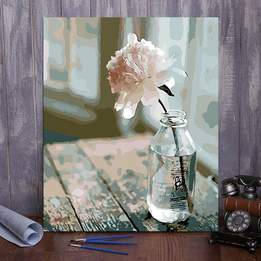 DIY Painting By Numbers -Flower In A Bottle