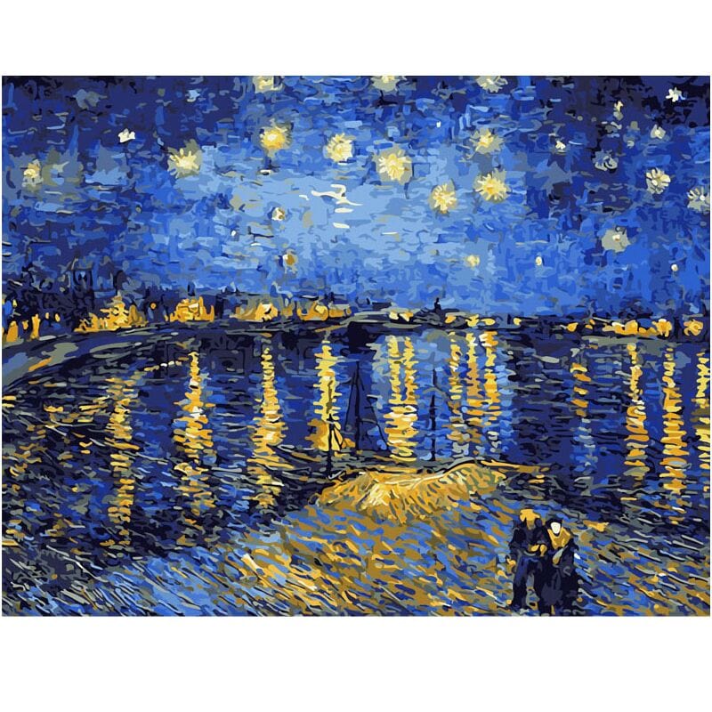 DIY Painting By Numbers -Van Gogh-Starry sky (16"x20" / 40x50cm)