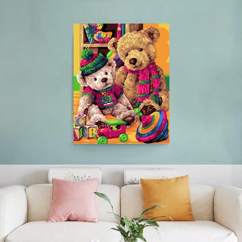 DIY Painting By Numbers - Teddy Bear (16"x20" / 40x50cm)