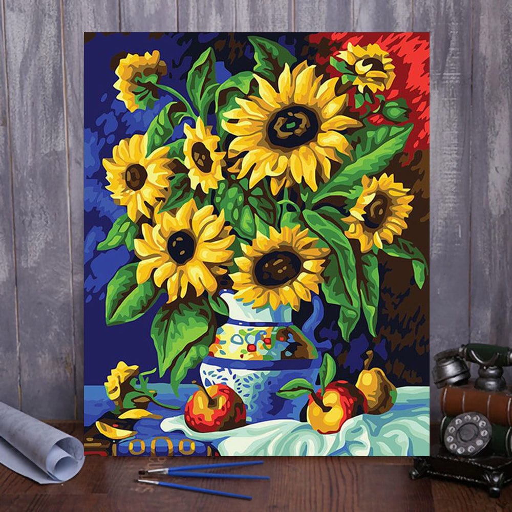 DIY Painting By Numbers -Sunflowers (16"x20" / 40x50cm)