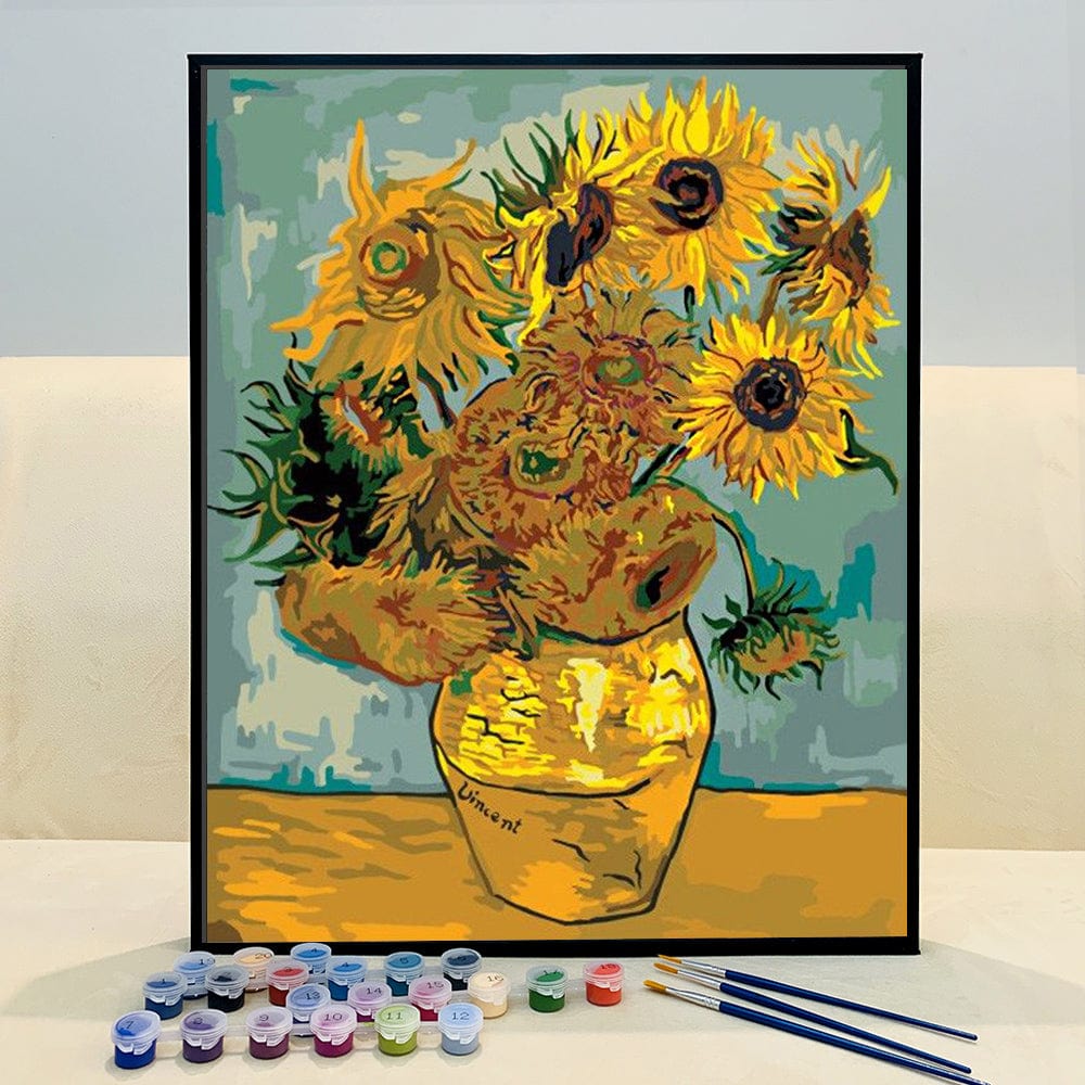 DIY Painting By Numbers -Sunflowers (16"x20" / 40x50cm)