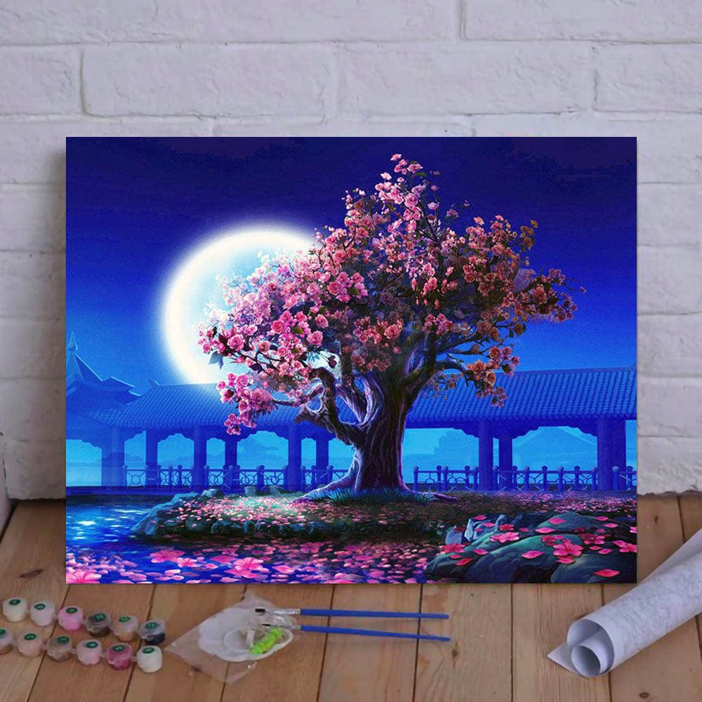 DIY Painting By Numbers - Romantic Moon Night