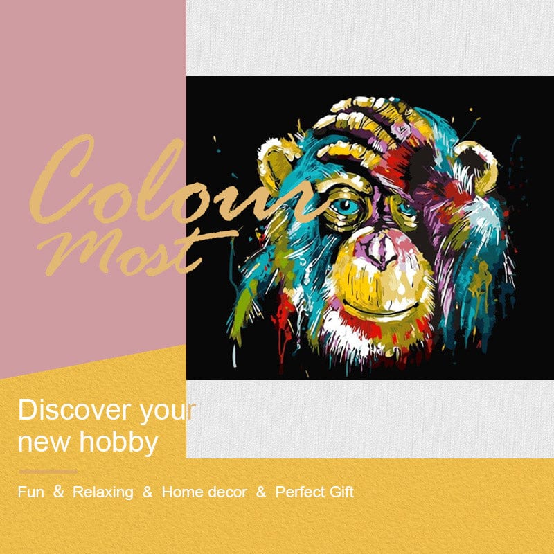 DIY Painting By Numbers - Colorful Gorilla(16"x20" / 40x50cm)