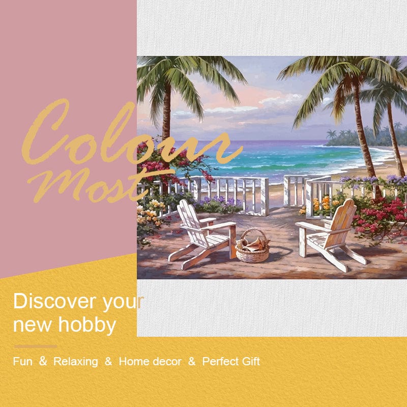 DIY Painting By Numbers - Seaside Serenity (16"x20" / 40x50cm)