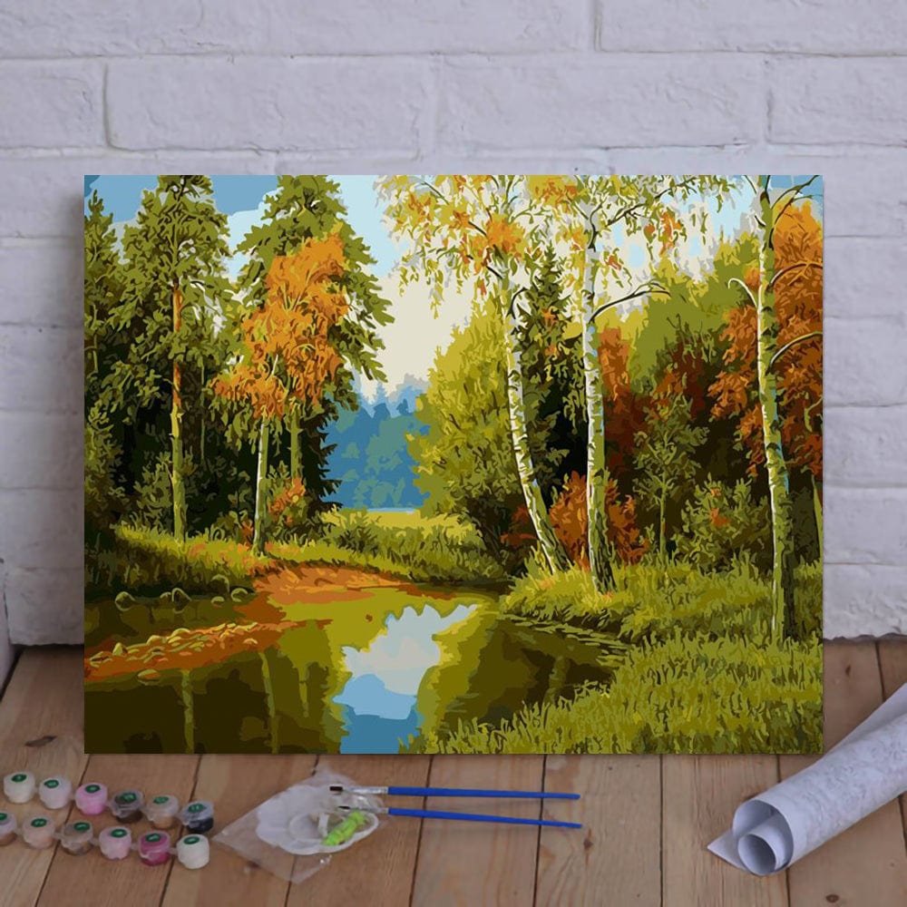 DIY Painting By Numbers - Autumn River