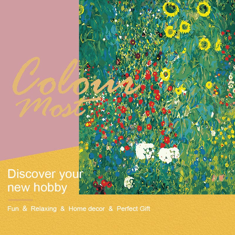 DIY Painting By Numbers - 'Farm Garden with Sunflowers' by Gustav Klimt (16"x20" / 40x50cm)