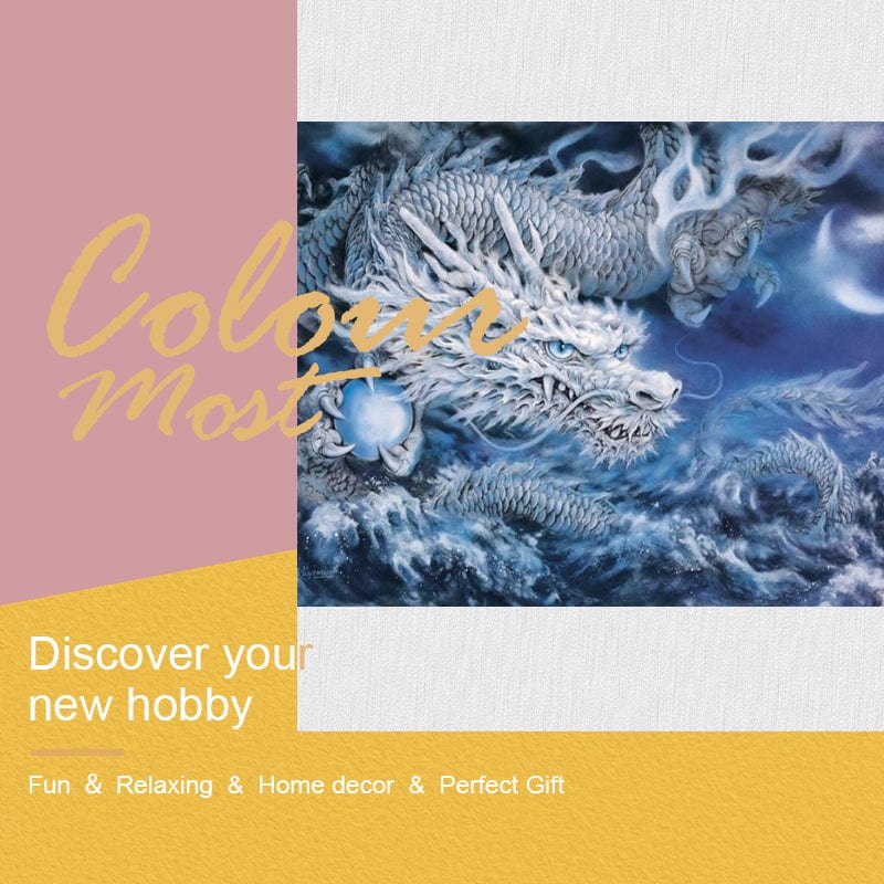 DIY Painting By Numbers - Ice Dragon (16"x20" / 40x50cm)