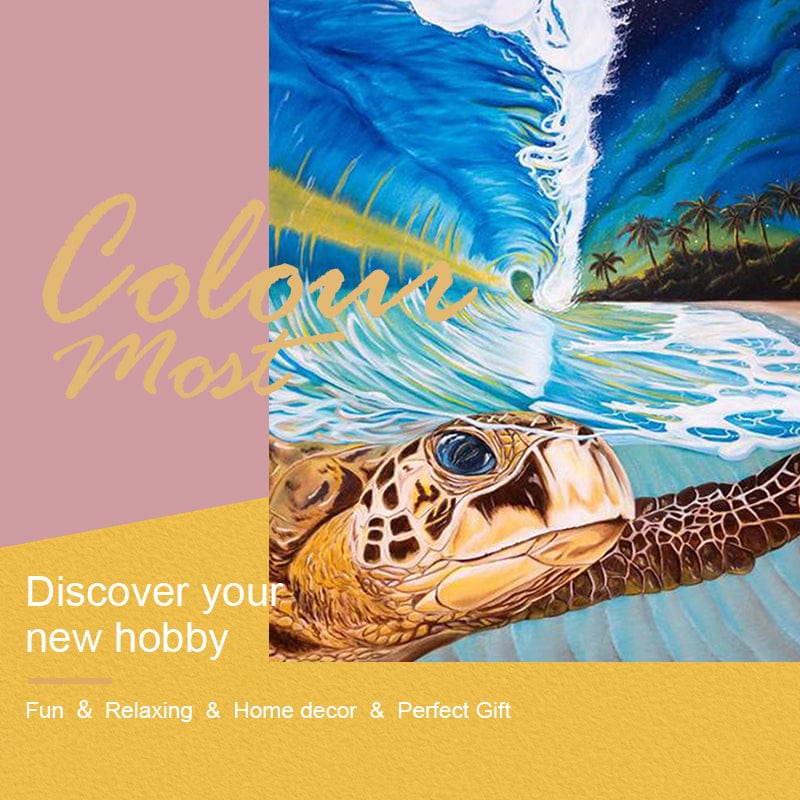 DIY Painting By Numbers -  Sea turtle (16"x20" / 40x50cm)
