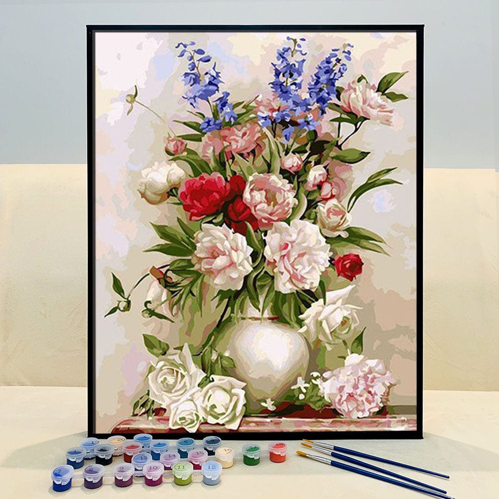 DIY Painting By Numbers - Colorful Flowers
