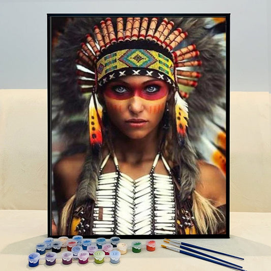 DIY Painting By Numbers - Indian Girl
