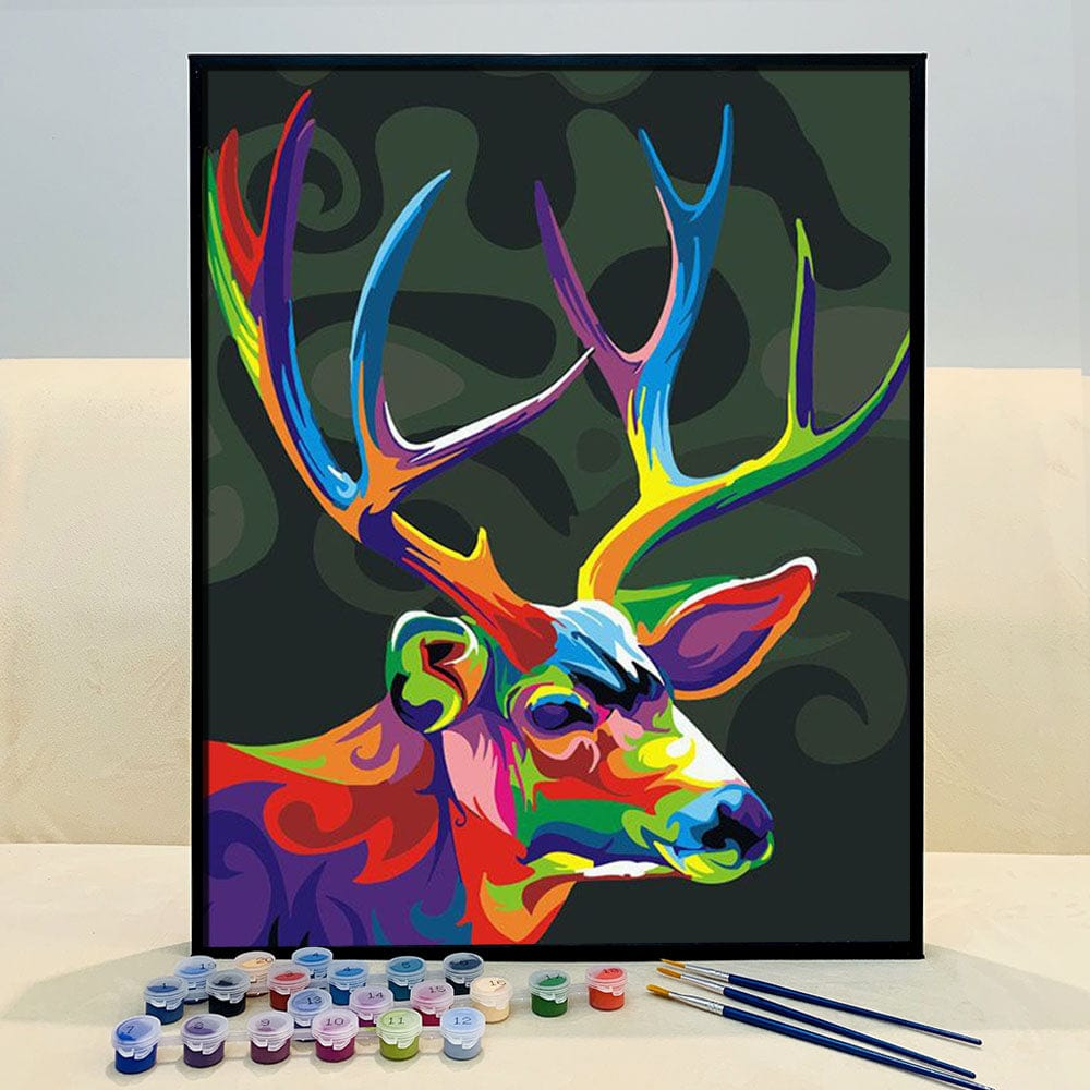 DIY Painting By Numbers - Colorful Deer