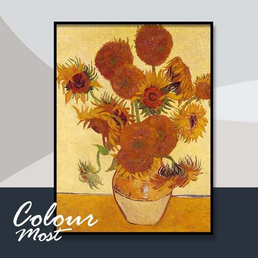 DIY Painting By Numbers -Van Gogh-Sunflower(16"x20" / 40x50cm)