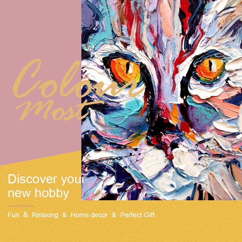 DIY Painting By Numbers -Cat (16"x20" / 40x50cm)