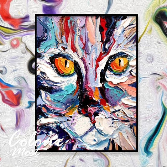 DIY Painting By Numbers -Cat (16"x20" / 40x50cm)