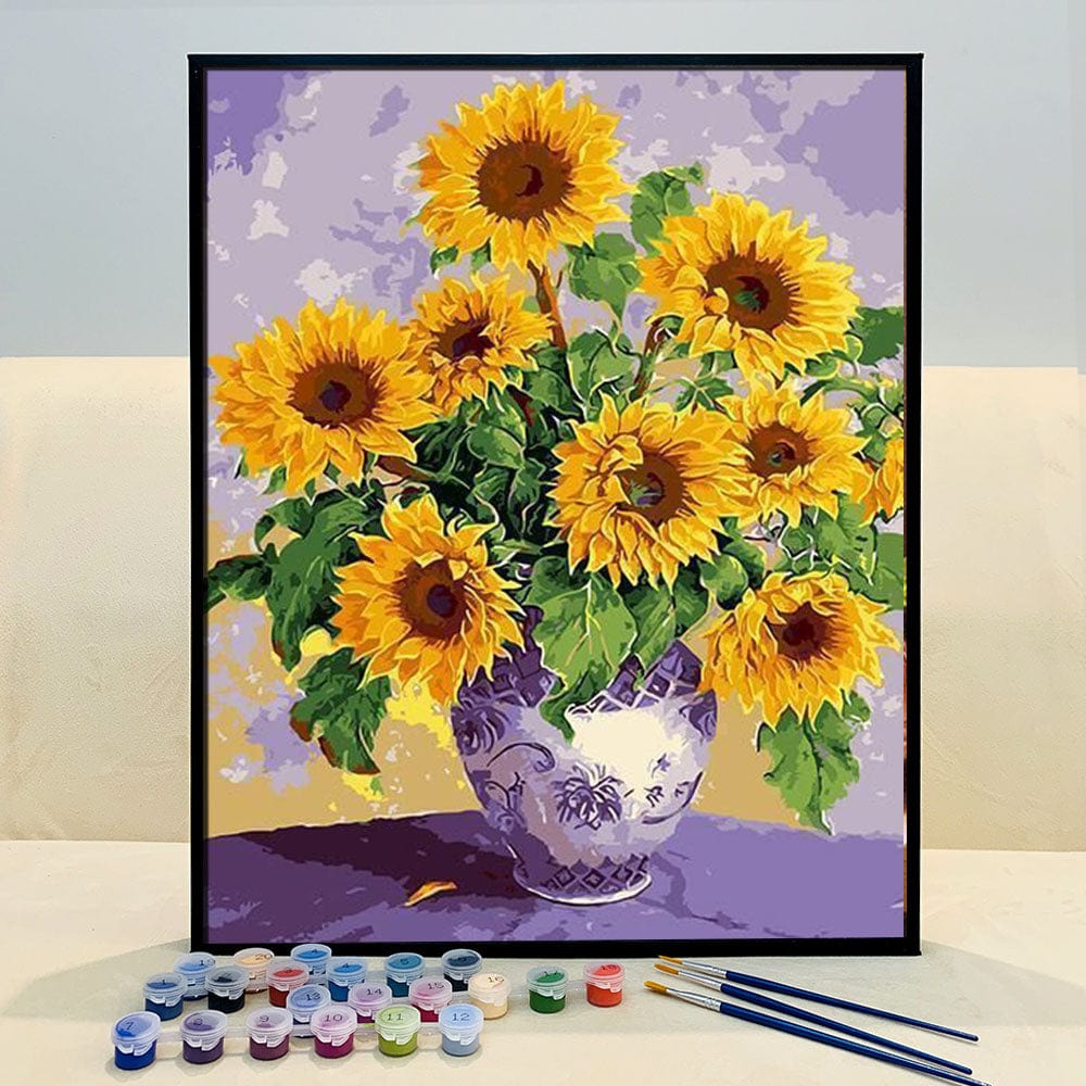 DIY Painting By Numbers - Beautiful Sunflower