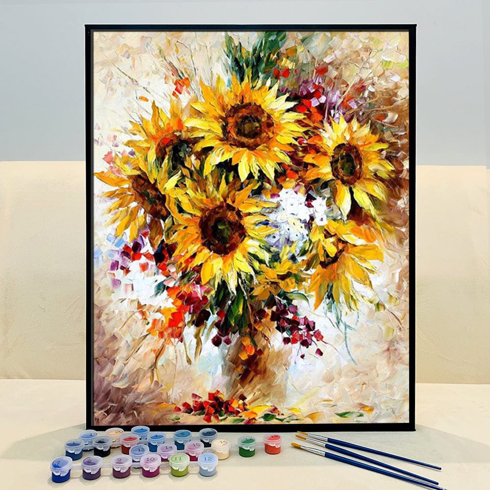 DIY Painting By Numbers - Yellow Sunflower