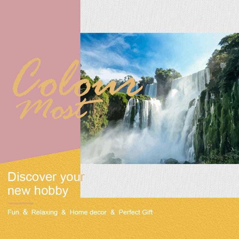 DIY Painting By Numbers - Waterfall (16"x20" / 40x50cm)