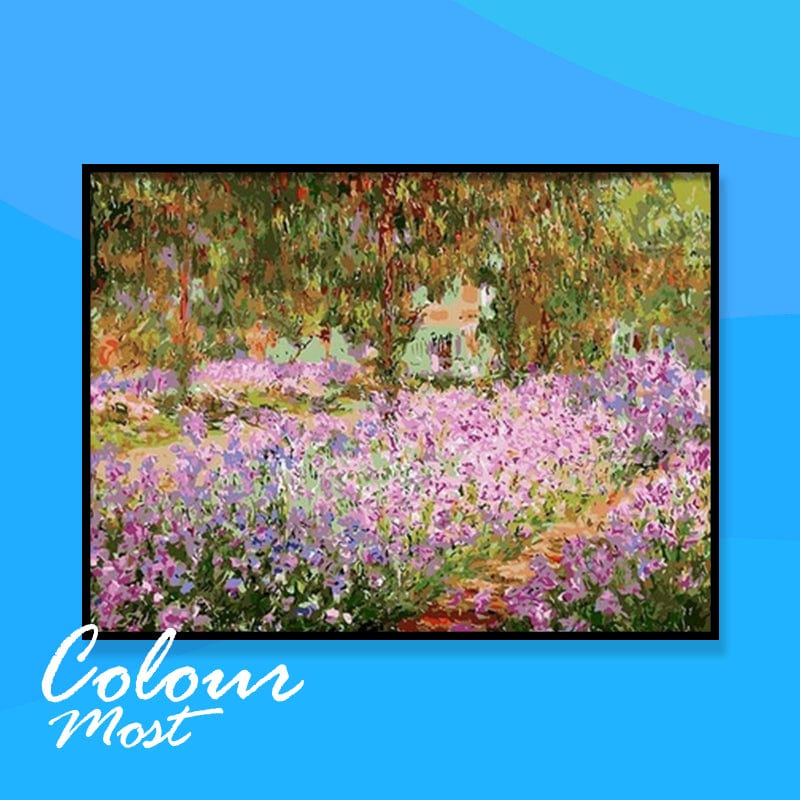 DIY Painting By Numbers -Monet Flower Field (16"x20" / 40x50cm)