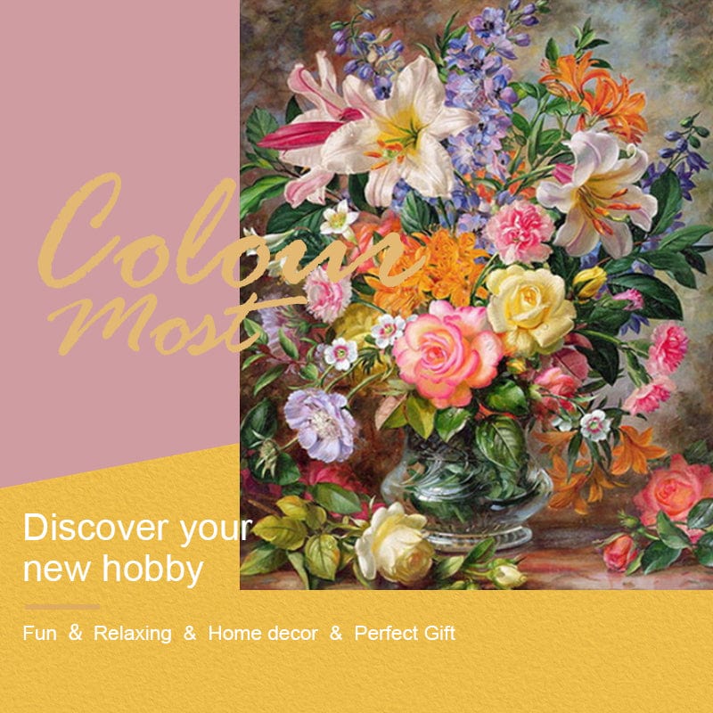DIY Painting By Numbers -Flowers (16"x20" / 40x50cm)