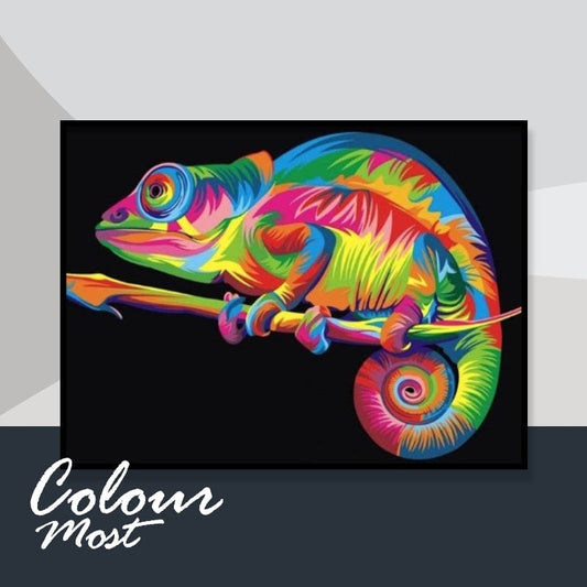 DIY Painting By Numbers - Gorgeous lizard (16"x20" / 40x50cm)