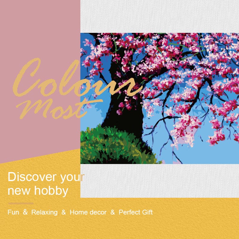 DIY Painting By Numbers - Cherry blossoms (16"x20" / 40x50cm)