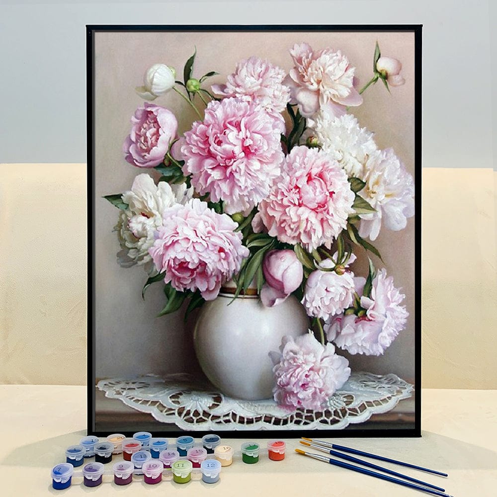 DIY Painting By Numbers - Peonies