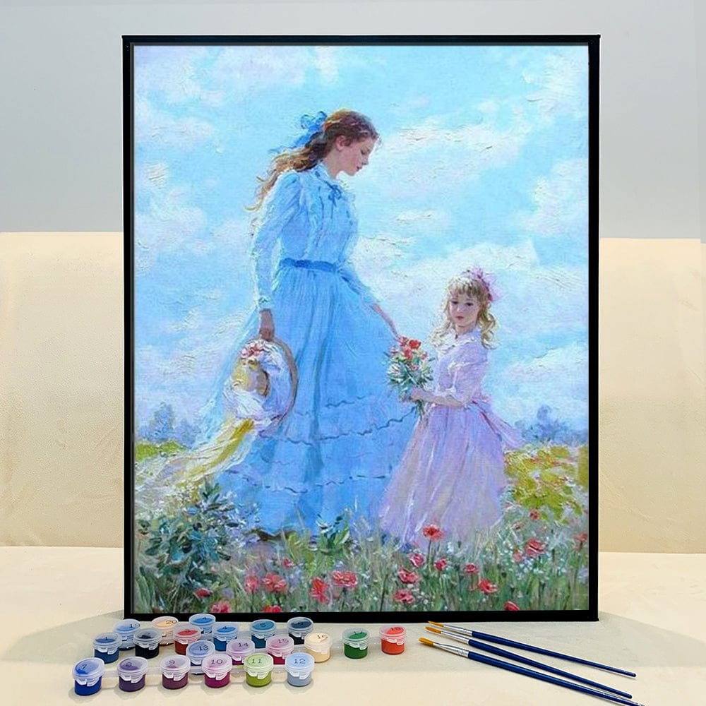 DIY Painting By Numbers - 'Mother & Daughter' (16"x20" / 40x50cm)