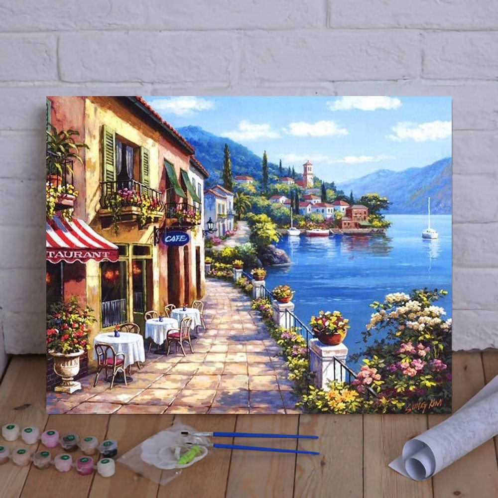 DIY Painting By Numbers - Coffee Shop