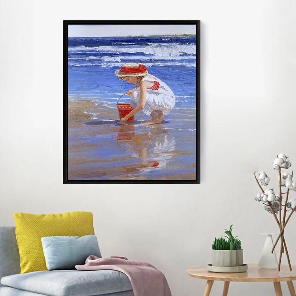 ColourMost™ DIY Painting By Numbers -Girl picking shells(16"x20")