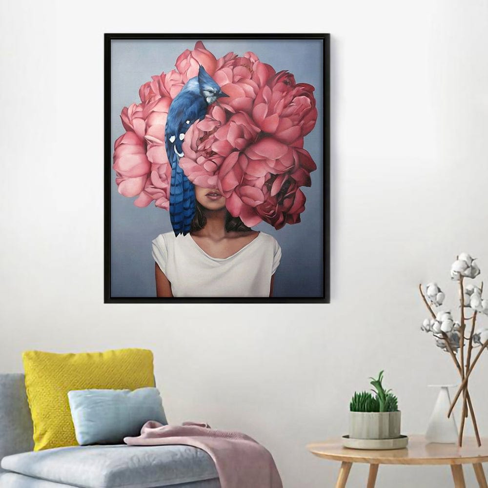 DIY Painting By Numbers - 'Flowers & Girl' - A