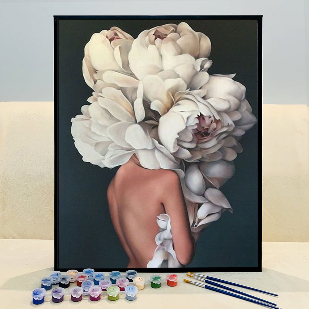 DIY Painting By Numbers - Flowers and Girl