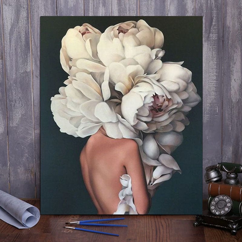 DIY Painting By Numbers - Flowers and Girl