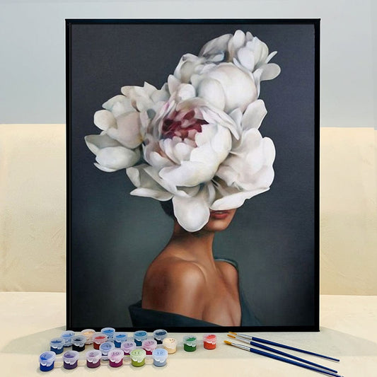 DIY Painting By Numbers -Flowers and Girl-C