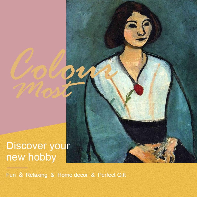 DIY Painting By Numbers -lady in green-Henri Emile Benoit Matisse (16"x20" / 40x50cm)
