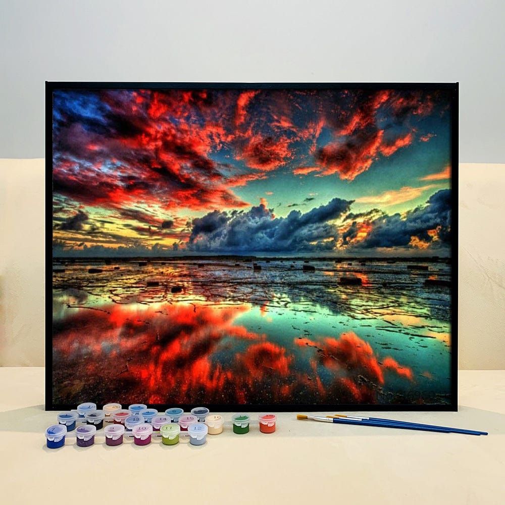 DIY Painting By Numbers - Red sunset