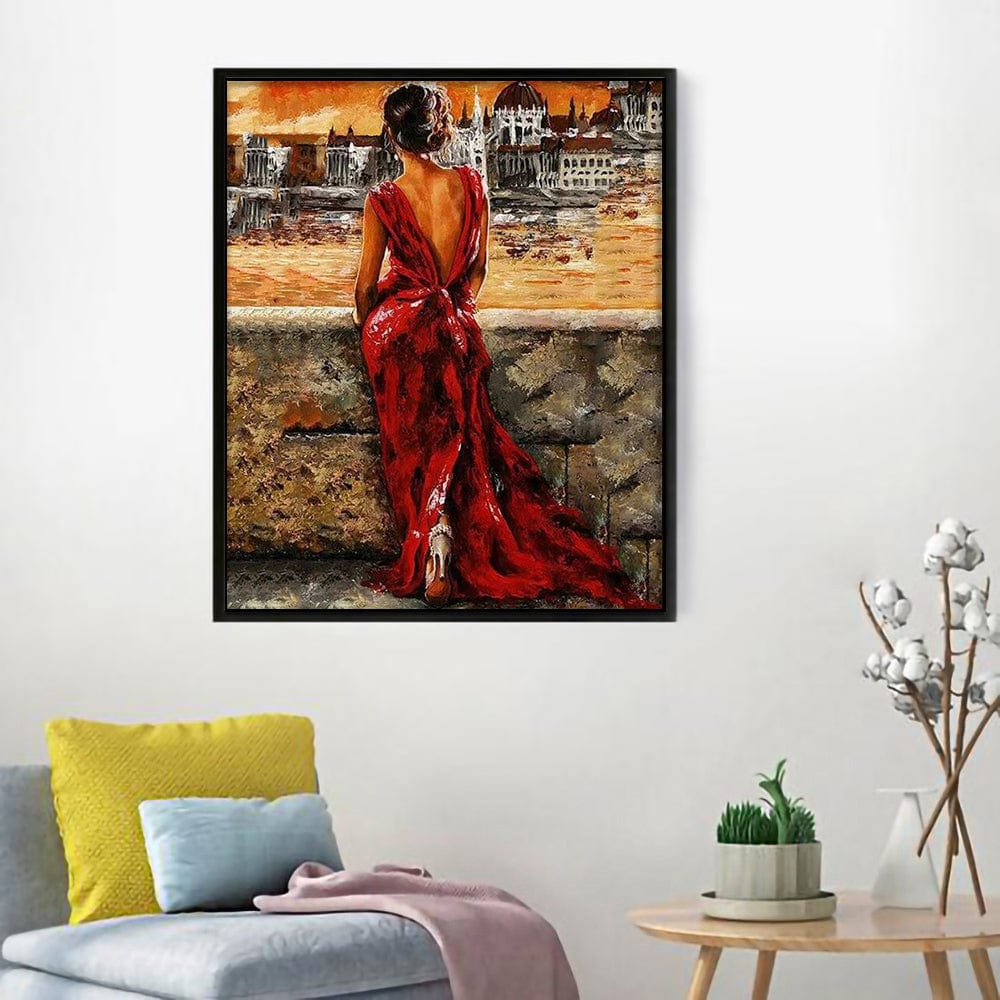 DIY Painting By Numbers - Red Dress