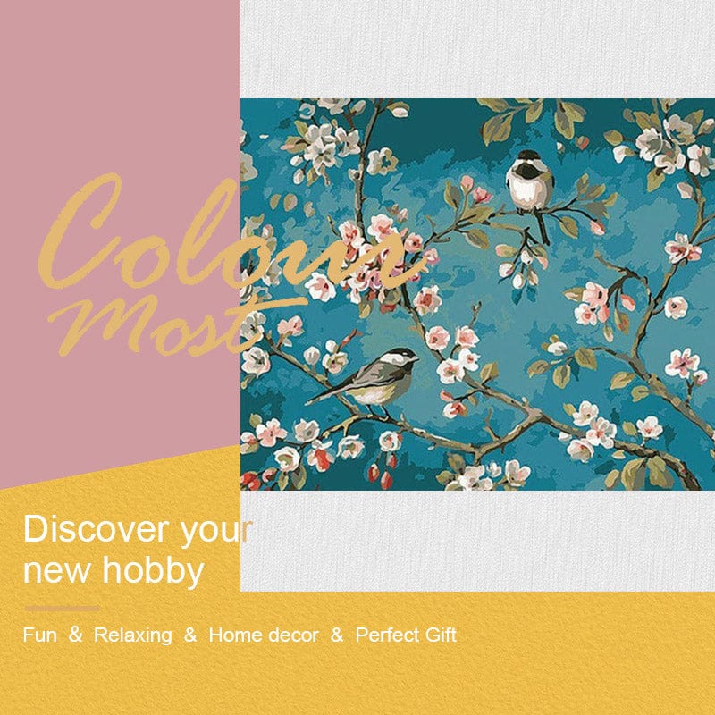 ColourMost™ DIY Painting By Numbers - Birds on the branch (16"x20" / 40x50cm)