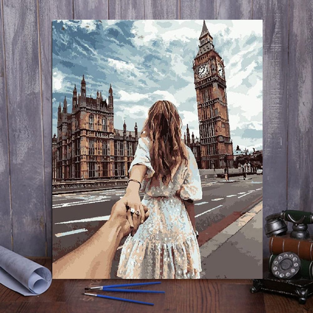 DIY Painting By Numbers - Girl And Big Ben
