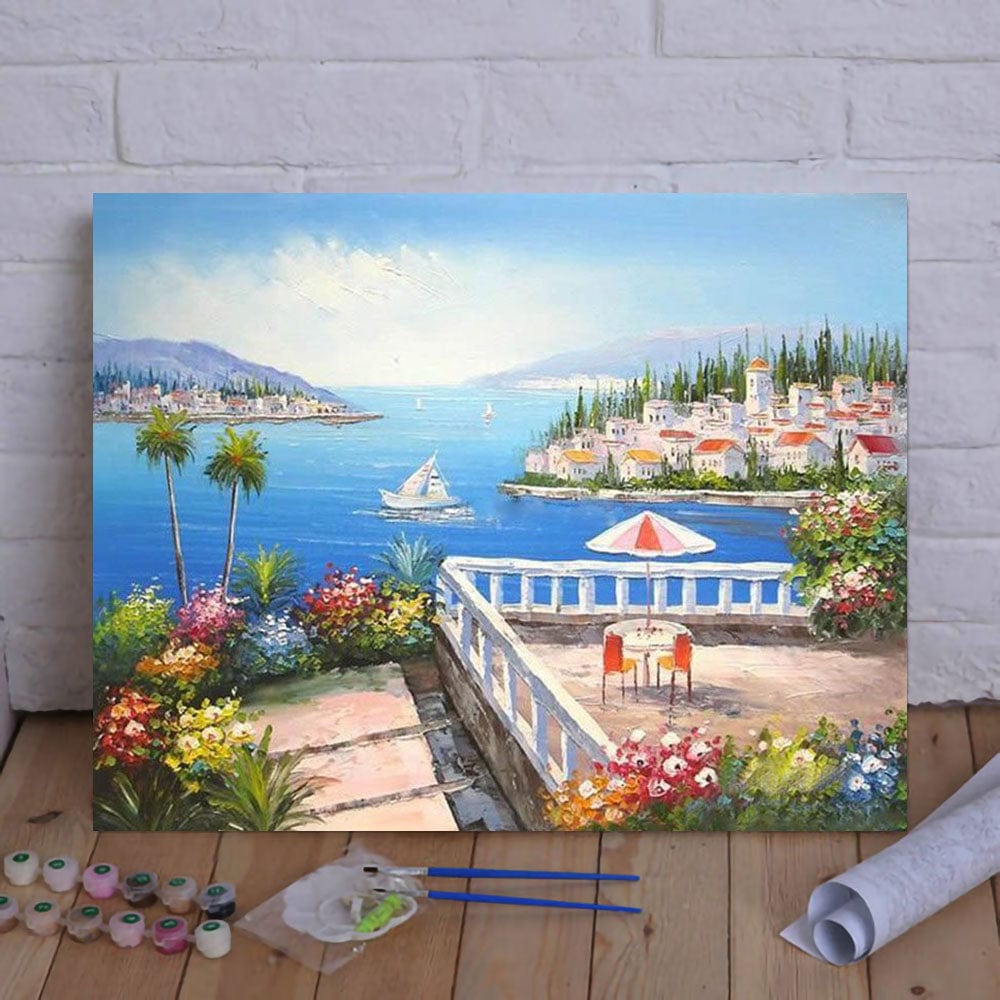 DIY Painting By Numbers -Seaside garden