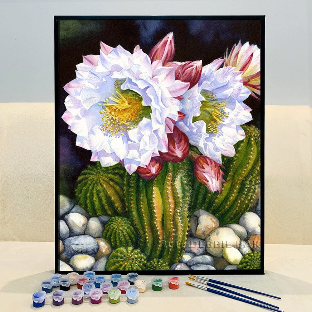 DIY Painting By Numbers - Prickly pear flower