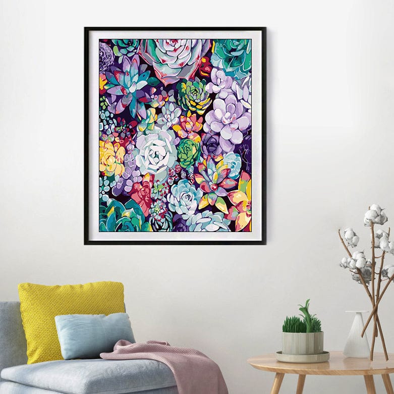 DIY Painting By Numbers - Succulents