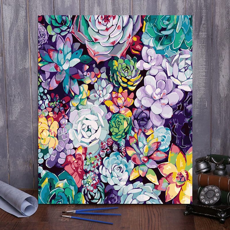 abstract succulent painting DIY Painting By Numbers